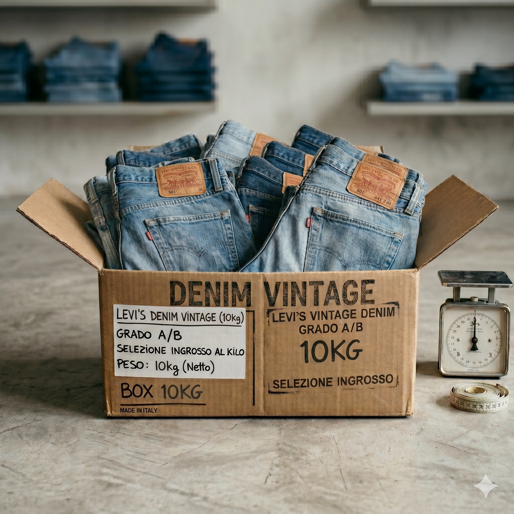 Box Levi's Denim Vintage Grado A/B - Selezione Ingrosso al Kilo