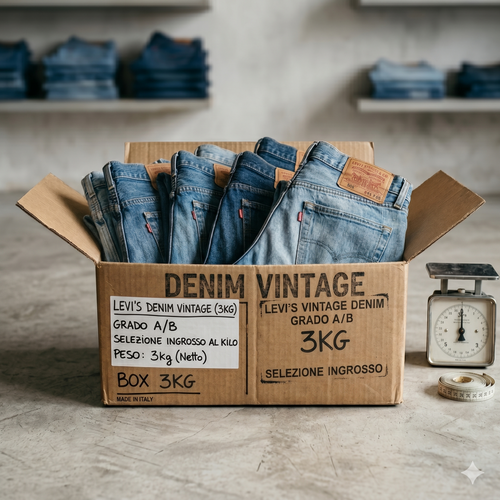 Box Levi's Denim Vintage Grado A/B - Selezione Ingrosso al Kilo