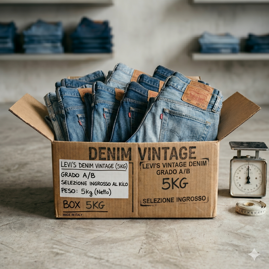 Box Levi's Denim Vintage Grado A/B - Selezione Ingrosso al Kilo
