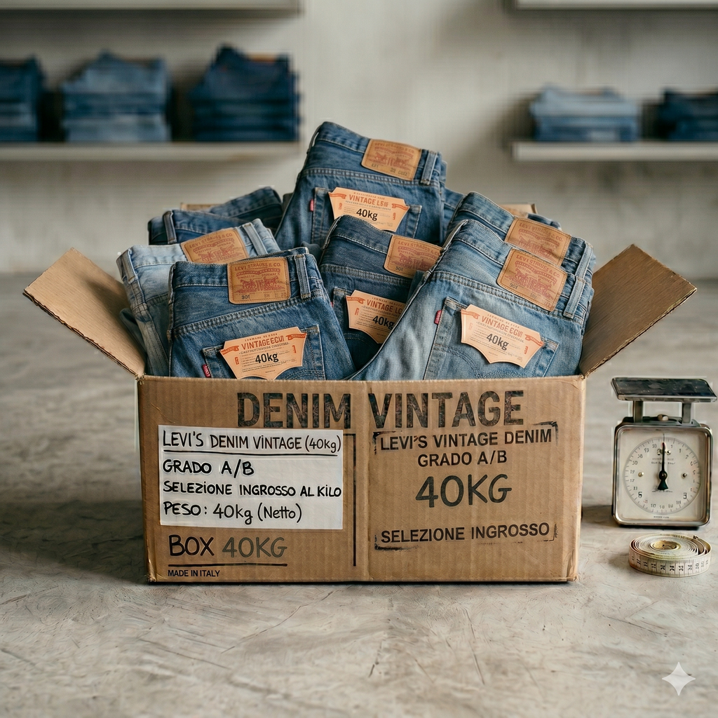 Box Levi's Denim Vintage Grado A/B - Selezione Ingrosso al Kilo